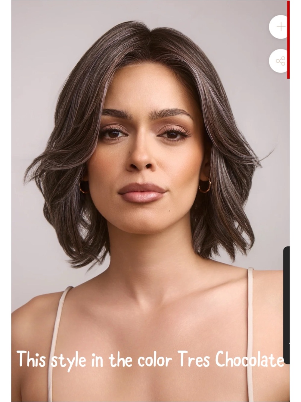 NWT Farren wig by Amore in Tres Chocolate hand tied layered wavy synthetic wig